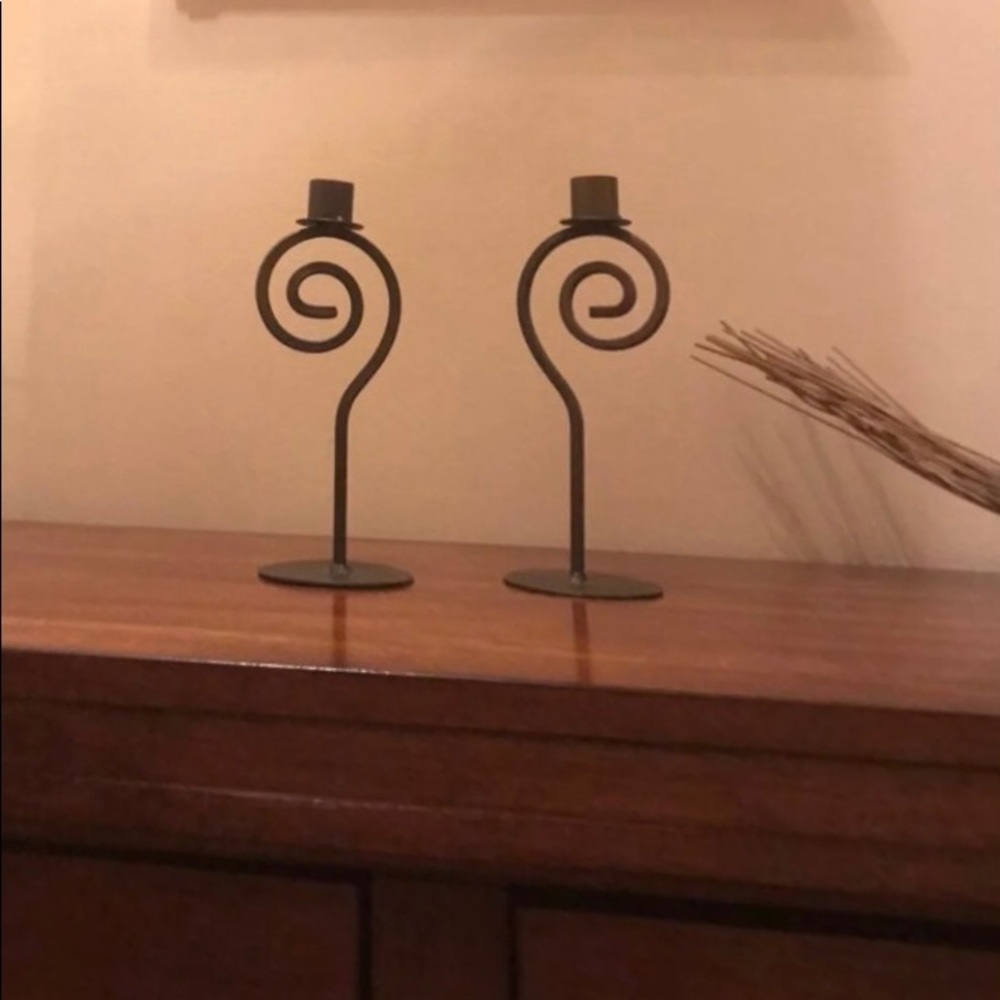 2 Modern Retro Candle Holders